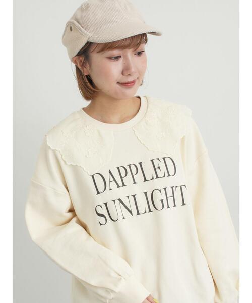 Samansa Mos2（サマンサ モスモス）の「裏毛3Dレース襟付きスウェット（Tシャツ/カットソー・レディース・オフホワイト/グレー/ブラウン/ブラック・F）」の2枚目の写真