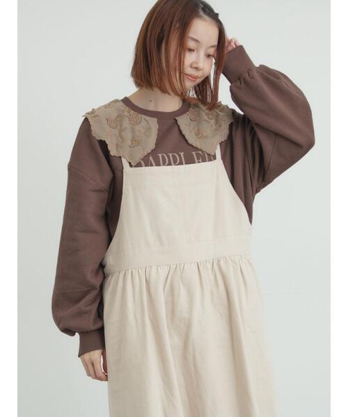 Samansa Mos2（サマンサ モスモス）の「裏毛3Dレース襟付きスウェット（Tシャツ/カットソー・レディース・オフホワイト/グレー/ブラウン/ブラック・F）」の8枚目の写真