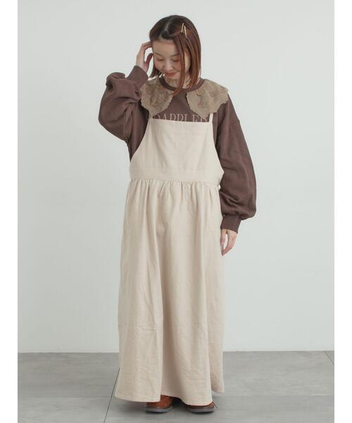 Samansa Mos2（サマンサ モスモス）の「裏毛3Dレース襟付きスウェット（Tシャツ/カットソー・レディース・オフホワイト/グレー/ブラウン/ブラック・F）」の9枚目の写真