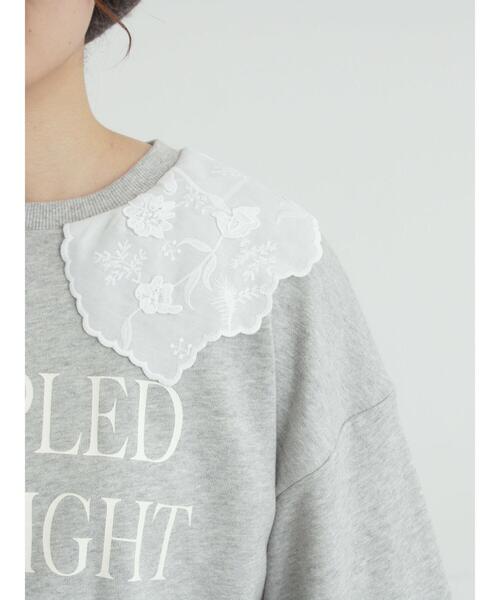 Samansa Mos2（サマンサ モスモス）の「裏毛3Dレース襟付きスウェット（Tシャツ/カットソー・レディース・オフホワイト/グレー/ブラウン/ブラック・F）」の17枚目の写真