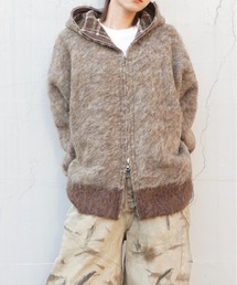 Jayne K（ジェーンケー）の「【Jayne K/ジェーン ケー】チェックニットフーディ/２Way・リバーシブル（その他アウター）」