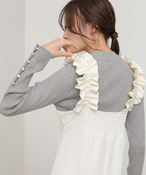 Bab(バブ)の「【選べるサイズ展開/簡単お手入れ◎】イージージョーゼットショルダーギャザーワンピース(ワンピース・レディース・アイボリー/ブラック/モカ・S/M/L)」の8枚目の写真