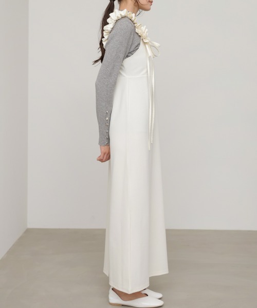 Bab(バブ)の「【選べるサイズ展開/簡単お手入れ◎】イージージョーゼットショルダーギャザーワンピース(ワンピース・レディース・アイボリー/ブラック/モカ・S/M/L)」の12枚目の写真