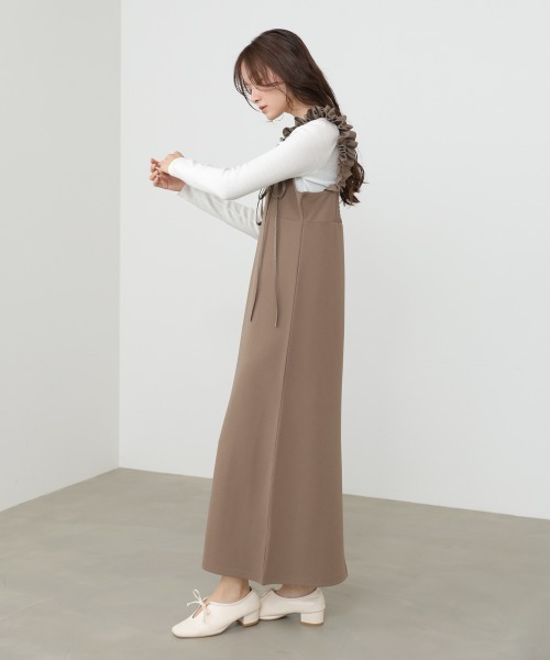 Bab(バブ)の「【選べるサイズ展開/簡単お手入れ◎】イージージョーゼットショルダーギャザーワンピース(ワンピース・レディース・アイボリー/ブラック/モカ・S/M/L)」の19枚目の写真