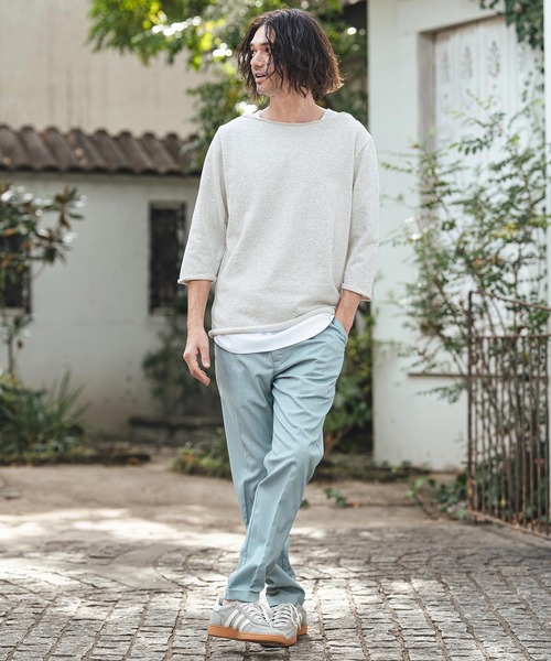 CAMBIO（カンビオ）の「msw1825- ボートネック7分袖スウェット(CMB-R0199)（スウェット・メンズ・チャコール/オートミール/グレー/ブラック・L/M/S）」の17枚目の写真