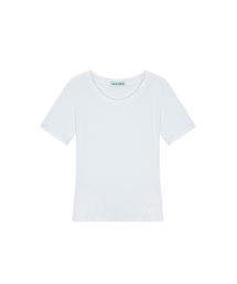 Soft u-neck signature tee - white