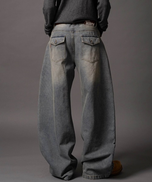 CIVVY.(シヴィ―)の「Double Pocket Wide denim Pants - ダブルポケットワイドデニムパンツ -(デニムパンツ・メンズ・ブルー/ブラック・LARGE/MEDIUM/SMALL)」の5枚目の写真
