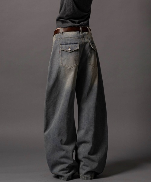 CIVVY.(シヴィ―)の「Double Pocket Wide denim Pants - ダブルポケットワイドデニムパンツ -(デニムパンツ・メンズ・ブルー/ブラック・LARGE/MEDIUM/SMALL)」の8枚目の写真