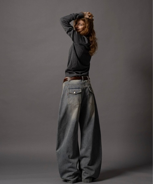 CIVVY.(シヴィ―)の「Double Pocket Wide denim Pants - ダブルポケットワイドデニムパンツ -(デニムパンツ・メンズ・ブルー/ブラック・LARGE/MEDIUM/SMALL)」の13枚目の写真