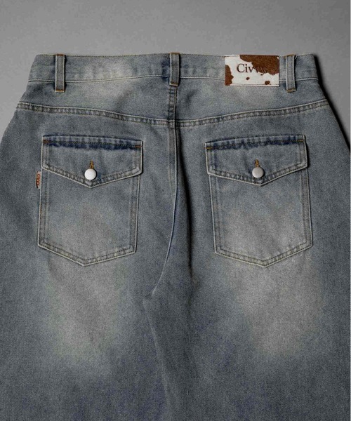 Double Pocket Wide denim Pants - ダブルポケットワイドデニムパンツ