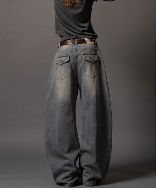 Double Pocket Wide denim Pants - ダブルポケットワイドデニムパンツ