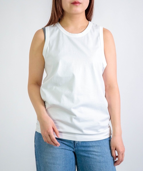 gicipi（ジチピ）の「[gicipi] ALLUMINIO / リラックスフィット タンクトップ（Tシャツ/カットソー・レディース・ベージュ/ホワイト/ブラウン/ブラック・1）」の2枚目の写真