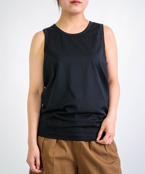 gicipi（ジチピ）の「[gicipi] ALLUMINIO / リラックスフィット タンクトップ（Tシャツ/カットソー・レディース・ベージュ/ホワイト/ブラウン/ブラック・1）」の3枚目の写真