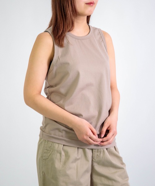gicipi（ジチピ）の「[gicipi] ALLUMINIO / リラックスフィット タンクトップ（Tシャツ/カットソー・レディース・ベージュ/ホワイト/ブラウン/ブラック・1）」の5枚目の写真
