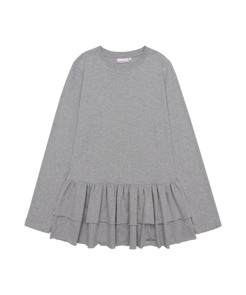 AMESWORLDWIDE(アメスワールドワイド)の「FRILL LAYERED LONGSLEEVE TEE GREY(Tシャツ/カットソー・レディース・その他・FREE)」の7枚目の写真
