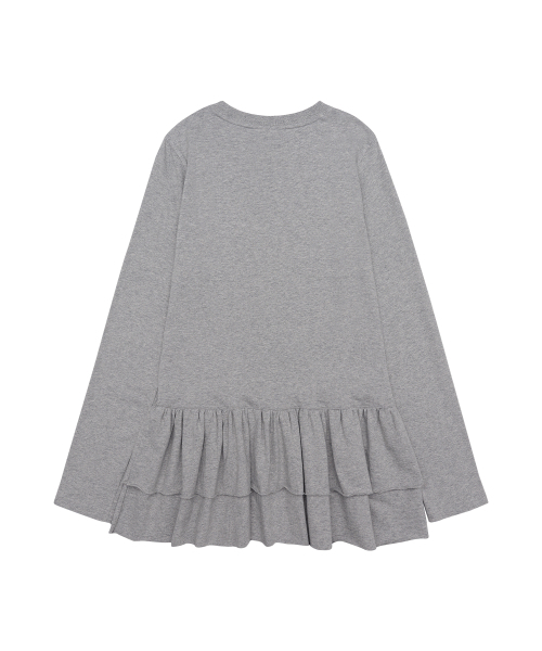 AMESWORLDWIDE(アメスワールドワイド)の「FRILL LAYERED LONGSLEEVE TEE GREY(Tシャツ/カットソー・レディース・その他・FREE)」の8枚目の写真