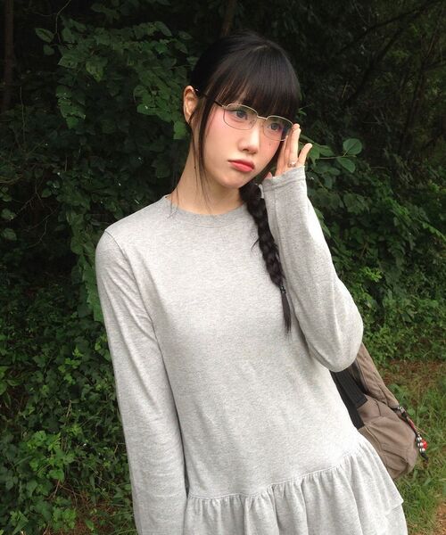 AMESWORLDWIDE(アメスワールドワイド)の「FRILL LAYERED LONGSLEEVE TEE GREY(Tシャツ/カットソー・レディース・その他・FREE)」の9枚目の写真