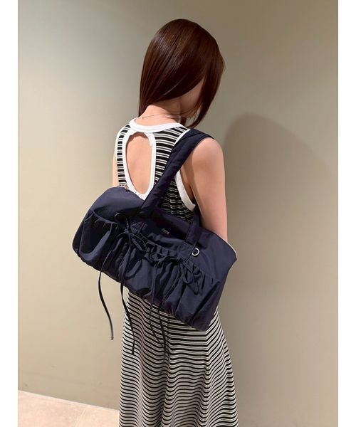 FURFUR(ファーファー)の「ロゴ刺繍ボーダーワンピース(ワンピース・レディース・ブラック/ブラウン/オレンジ・F)」の10枚目の写真