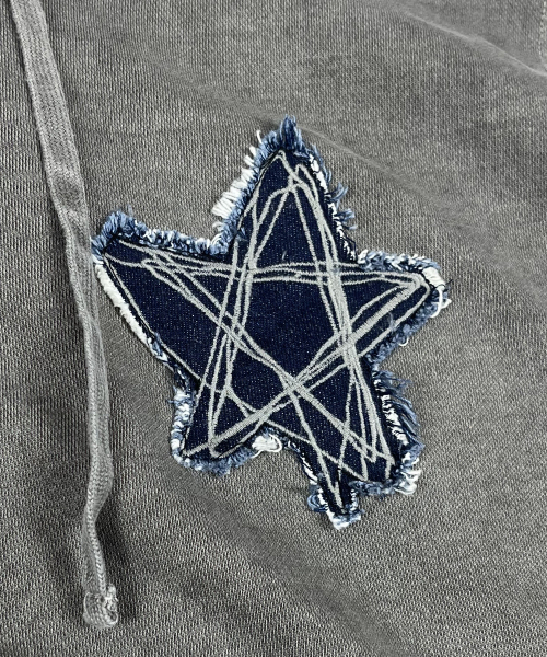 SK8ER ROCK(スケーターロック)の「Doodle Star Pigment Hood Zip-up (Gray)(ベスト・レディース・その他・ONE SIZE)」の4枚目の写真