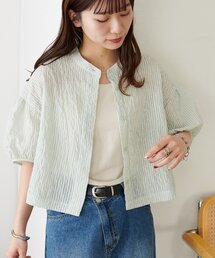 【WEB限定】シアーストライプ袖ボリュームシャツ