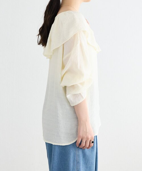 FRIPIER（フリピエ）の「《FRIPIER》フリルエリツキシャツTee（シャツ/ブラウス・レディース・イエロー/ホワイト・FREE）」の9枚目の写真