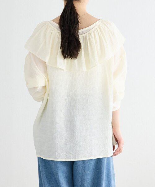 FRIPIER（フリピエ）の「《FRIPIER》フリルエリツキシャツTee（シャツ/ブラウス・レディース・イエロー/ホワイト・FREE）」の10枚目の写真