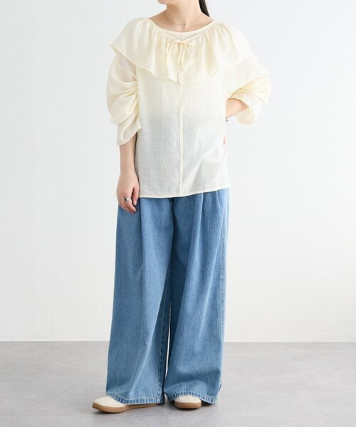 FRIPIER（フリピエ）の「《FRIPIER》フリルエリツキシャツTee（シャツ/ブラウス・レディース・イエロー/ホワイト・FREE）」の12枚目の写真