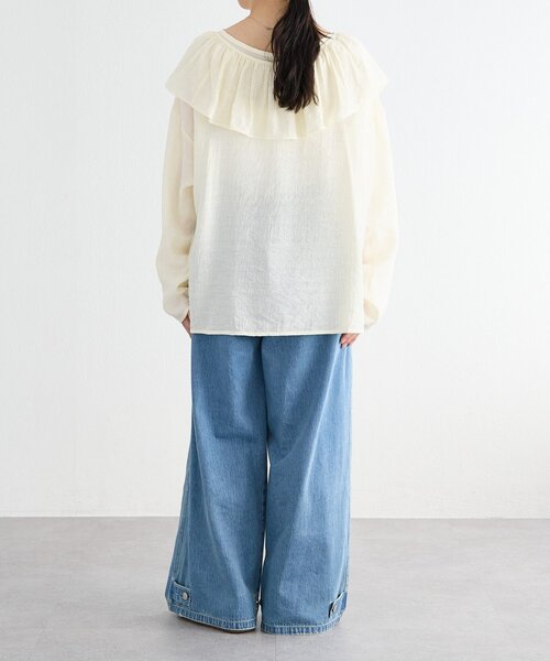 FRIPIER（フリピエ）の「《FRIPIER》フリルエリツキシャツTee（シャツ/ブラウス・レディース・イエロー/ホワイト・FREE）」の14枚目の写真