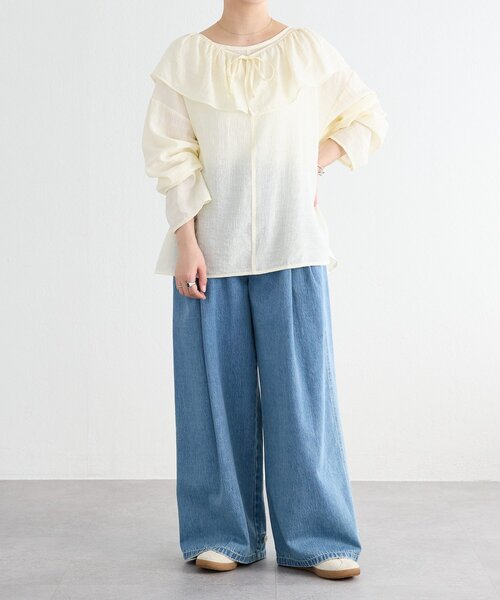 FRIPIER（フリピエ）の「《FRIPIER》フリルエリツキシャツTee（シャツ/ブラウス・レディース・イエロー/ホワイト・FREE）」の16枚目の写真