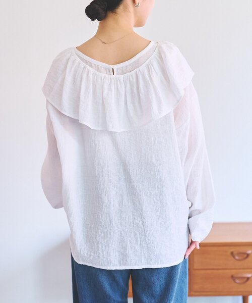 FRIPIER（フリピエ）の「《FRIPIER》フリルエリツキシャツTee（シャツ/ブラウス・レディース・イエロー/ホワイト・FREE）」の19枚目の写真