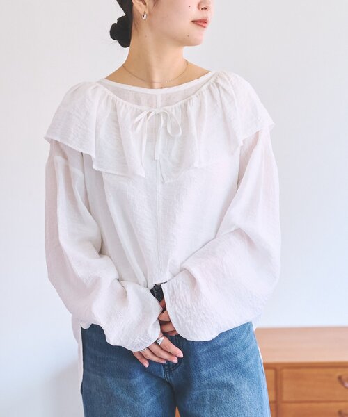 FRIPIER（フリピエ）の「《FRIPIER》フリルエリツキシャツTee（シャツ/ブラウス・レディース・イエロー/ホワイト・FREE）」の20枚目の写真