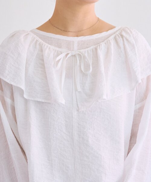 FRIPIER（フリピエ）の「《FRIPIER》フリルエリツキシャツTee（シャツ/ブラウス・レディース・イエロー/ホワイト・FREE）」の21枚目の写真