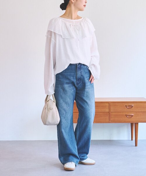 FRIPIER（フリピエ）の「《FRIPIER》フリルエリツキシャツTee（シャツ/ブラウス・レディース・イエロー/ホワイト・FREE）」の22枚目の写真