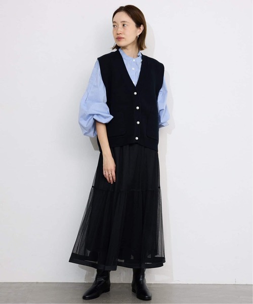 SLOBE IENA（スローブイエナ）の「《WEB限定/追加2》ピンタックバルーンスリーブブラウス（シャツ/ブラウス・レディース・ホワイト/ブルー/チャコールグレー・FREE）」の8枚目の写真
