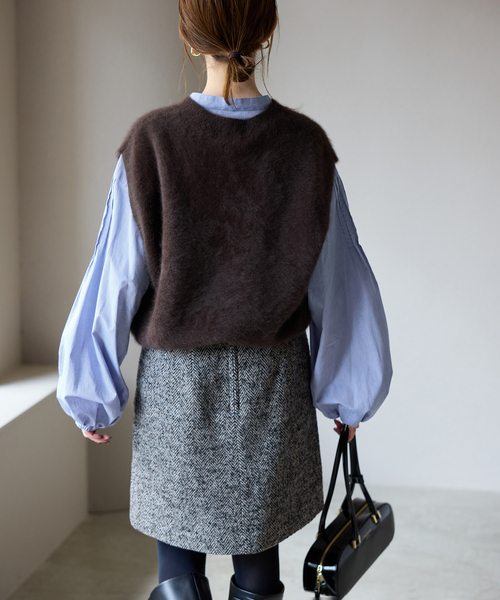SLOBE IENA（スローブイエナ）の「《WEB限定/追加2》ピンタックバルーンスリーブブラウス（シャツ/ブラウス・レディース・ホワイト/ブルー/チャコールグレー・FREE）」の18枚目の写真