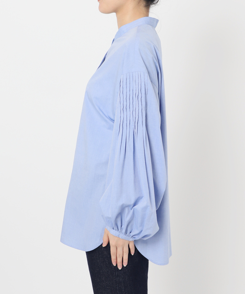 SLOBE IENA（スローブイエナ）の「《WEB限定/追加2》ピンタックバルーンスリーブブラウス（シャツ/ブラウス・レディース・ホワイト/ブルー/チャコールグレー・FREE）」の21枚目の写真