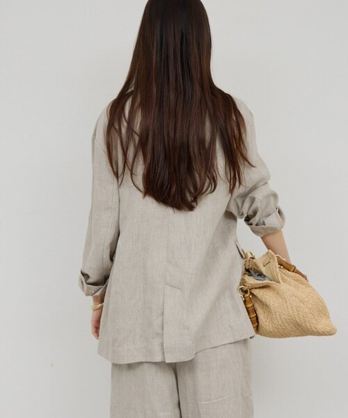 GALLARDAGALANTE（ガリャルダガランテ）の「【セットアップ対応】リネンジャケット（その他アウター・レディース・アイボリー/モカ・FREE）」の5枚目の写真