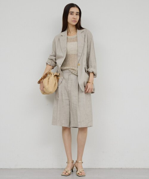 GALLARDAGALANTE（ガリャルダガランテ）の「【セットアップ対応】リネンジャケット（その他アウター・レディース・アイボリー/モカ・FREE）」の7枚目の写真