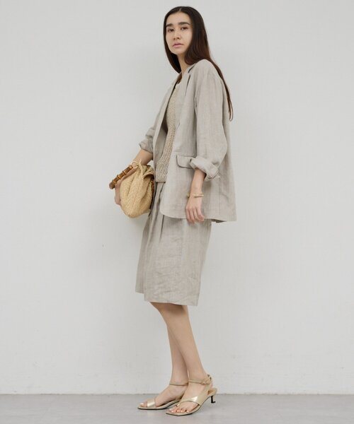 GALLARDAGALANTE（ガリャルダガランテ）の「【セットアップ対応】リネンジャケット（その他アウター・レディース・アイボリー/モカ・FREE）」の8枚目の写真