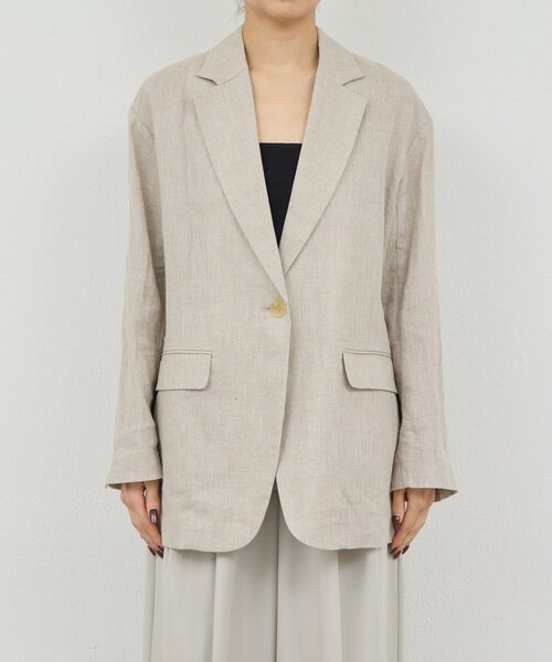 GALLARDAGALANTE（ガリャルダガランテ）の「【セットアップ対応】リネンジャケット（その他アウター・レディース・アイボリー/モカ・FREE）」の10枚目の写真