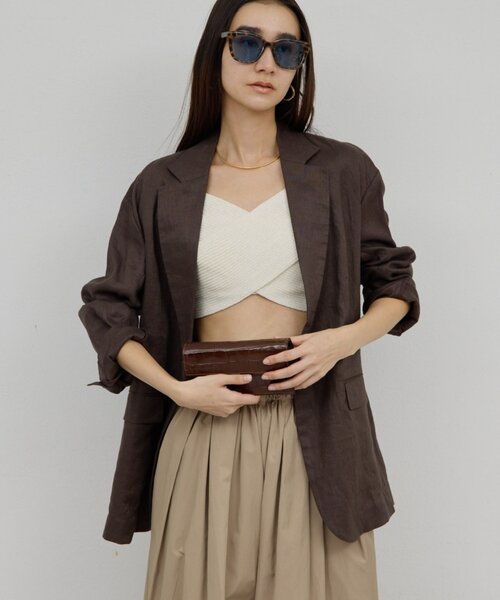 GALLARDAGALANTE（ガリャルダガランテ）の「【セットアップ対応】リネンジャケット（その他アウター・レディース・アイボリー/モカ・FREE）」の19枚目の写真