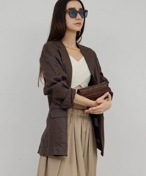 GALLARDAGALANTE（ガリャルダガランテ）の「【セットアップ対応】リネンジャケット（その他アウター・レディース・アイボリー/モカ・FREE）」の20枚目の写真