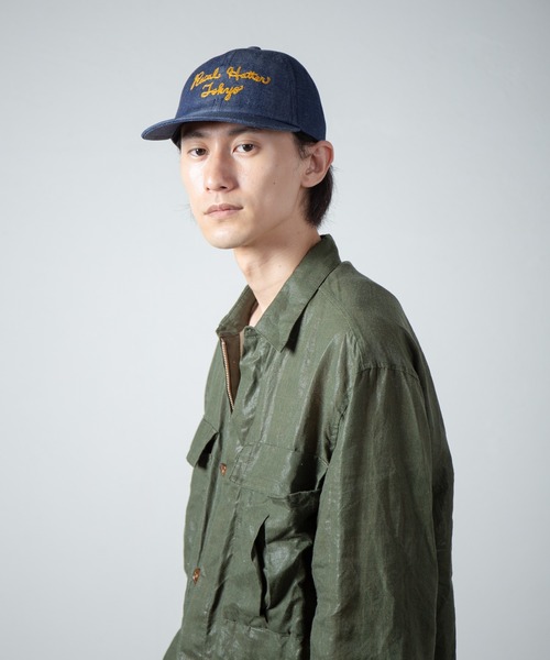 RACAL（ラカル）の「Chaine EMB Denim Cap / チェーン刺繍デニムキャップ（キャップ・メンズ・ブラック/ナチュラル/インディゴブルー・FREE）」の3枚目の写真