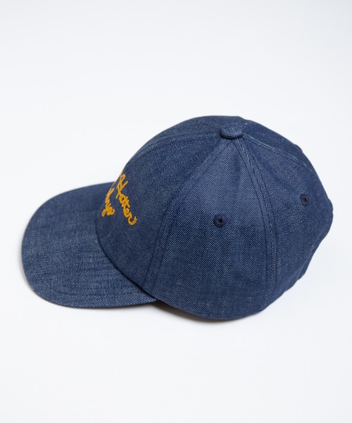 RACAL（ラカル）の「Chaine EMB Denim Cap / チェーン刺繍デニムキャップ（キャップ・メンズ・ブラック/ナチュラル/インディゴブルー・FREE）」の7枚目の写真