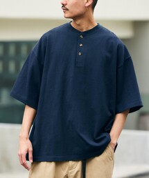 限定展開 9オンス Heavyweight ビッグシルエット ヘンリーネックTシャツ ヘビーウェイト