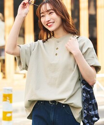 限定展開 9オンス Heavyweight ビッグシルエット ヘンリーネックTシャツ ヘビーウェイト