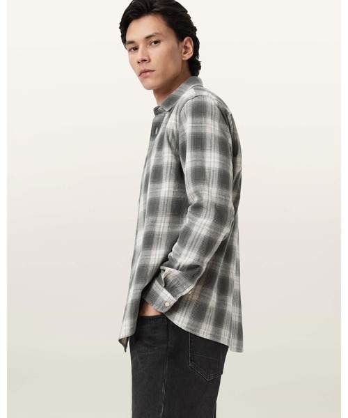 ALLSAINTS(オールセインツ)の「KELBY RAMSKULL CHECK SHIRT | KELBY ラムスカル チェック シャツ(シャツ/ブラウス・メンズ・グレー系その他・S/XS/L/M)」の4枚目の写真