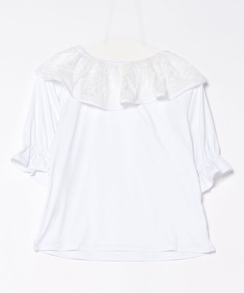 Maunaloa(マウナロア)の「【Maunaloa】レースフリルパフ袖トップス(その他トップス・レディース・ブラック/ホワイト・L/M)」の4枚目の写真