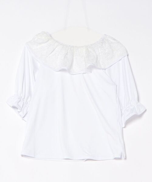 Maunaloa(マウナロア)の「【Maunaloa】レースフリルパフ袖トップス(その他トップス・レディース・ブラック/ホワイト・L/M)」の3枚目の写真
