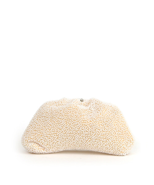 cache cache（カシュ カシュ）の「カシュカシュ cachecache / パール調ビーズ口金バッグ（クラッチバッグ・レディース・ホワイト/ライトベージュ・FREE）」の9枚目の写真